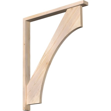 Ekena Millwork Westlake Block Smooth Bracket w/ Offset Brace, Douglas Fir, 3 1/2"W x 36"D x 44"H BKT0402X36X44WTL05SDF
